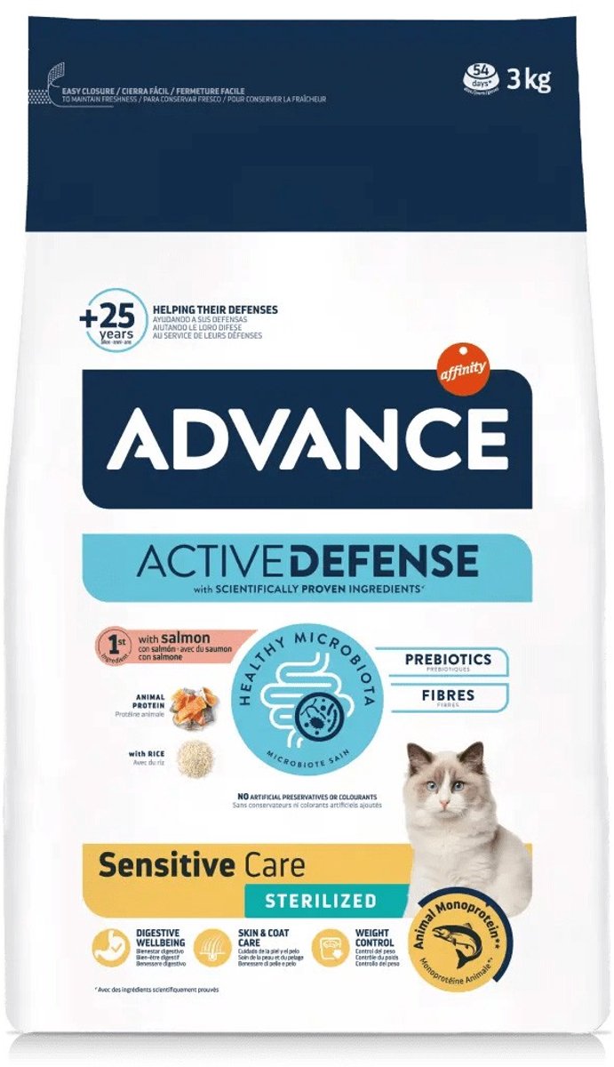 Advance kat gesteriliseerde gevoelige zalm