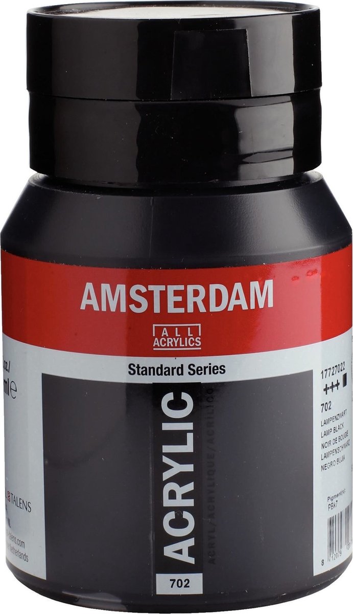 Amsterdam standard series acrylverf pot 500 ml lampenzwart 702