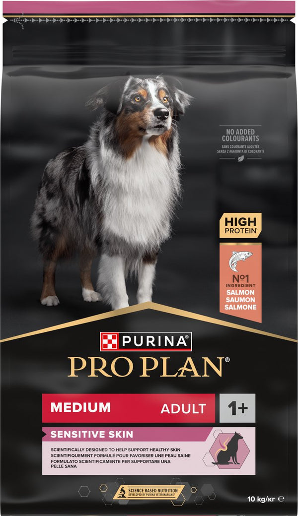 Pro plan purina® ® sensitive skin medium adult - hondenvoer droogvoer - zalm - 10 kg