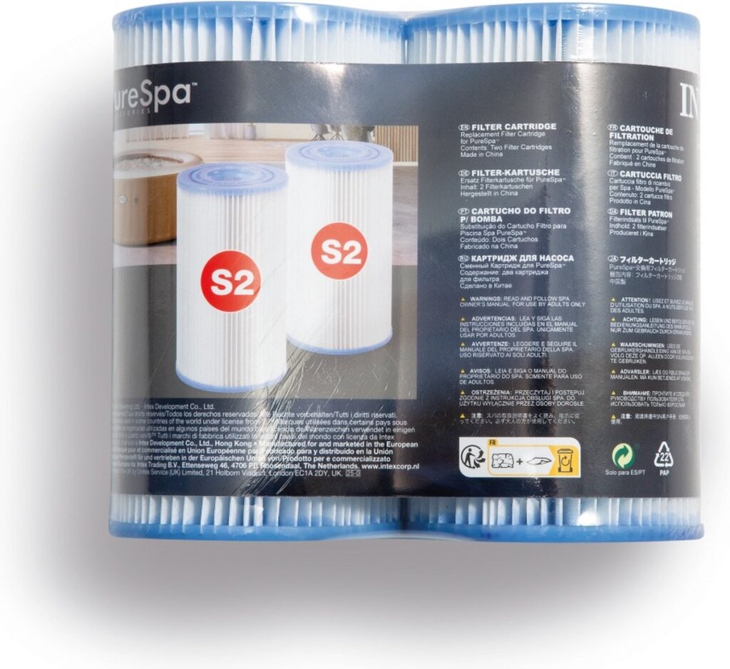 Intex 29012 purespa twin pack filter cartridge type s2