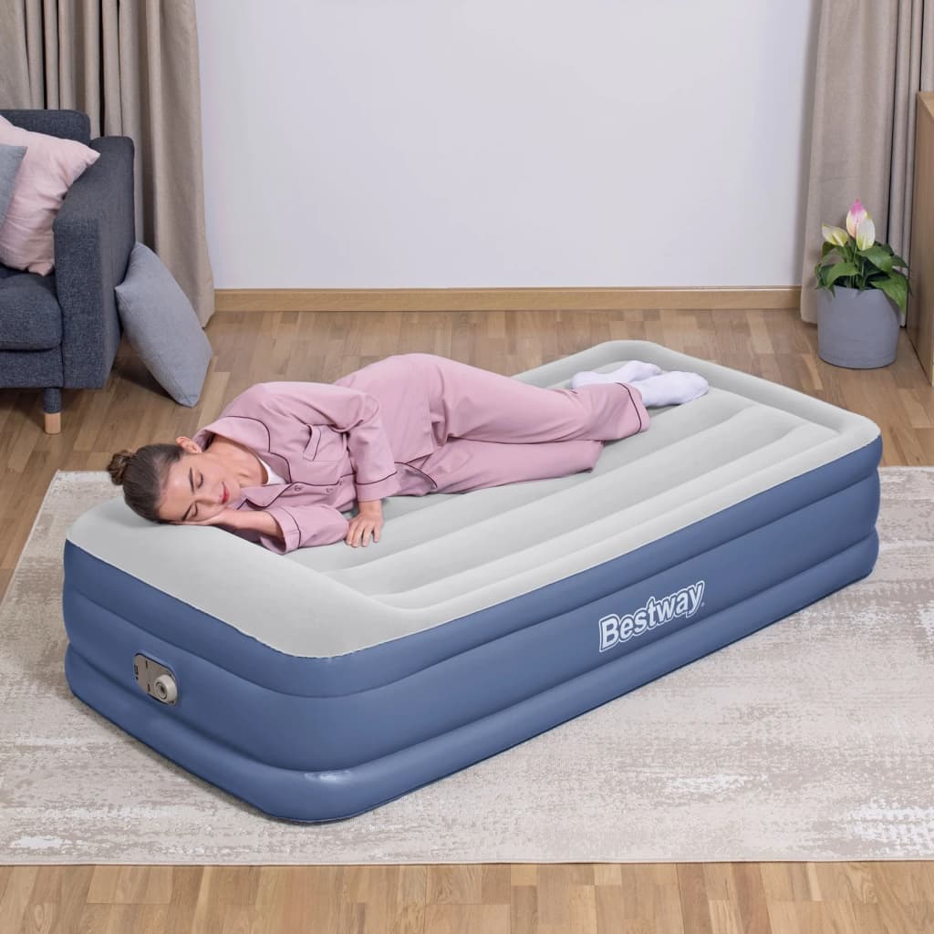 matelas pneumatique tritech 46 cm twin AC bleu gris