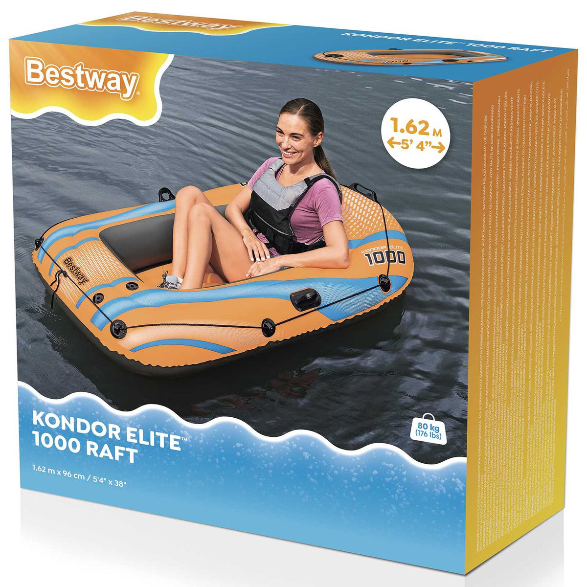 Bestway Kondor 1000 Inflatable Boat 1 Person Orange
