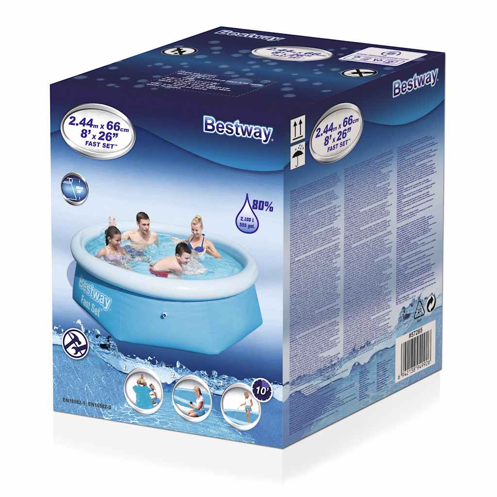 Bestway zwembad opblaasbaar fastset rond 244x66 cm 57265