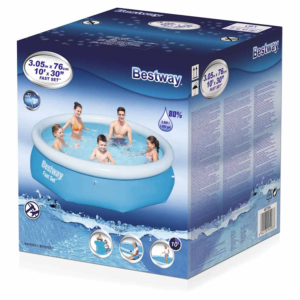 Bestway zwembad fast set rond 305 (blauw lichtblauw)