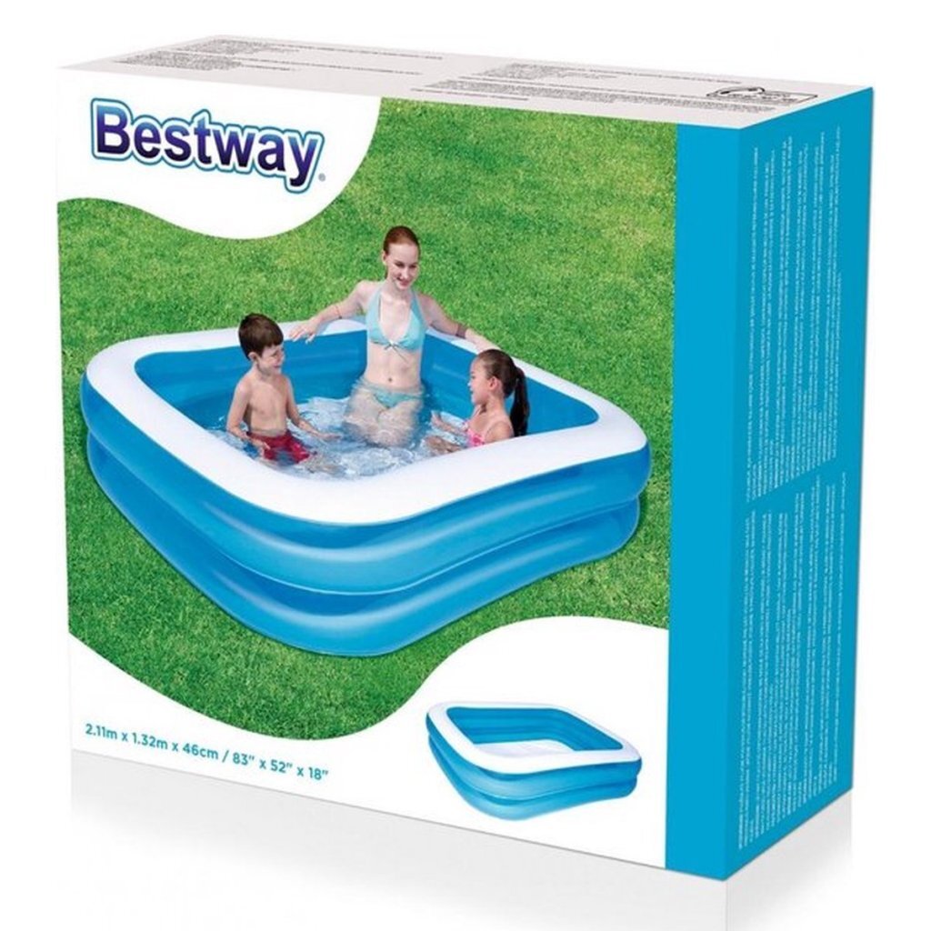 Bestway opblaasbaar zwembad 262x175x51 cm blauw wit