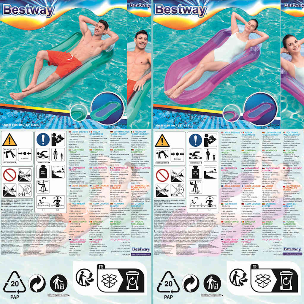 Bestway zwembadlounger opblaasbaar aqua lounge