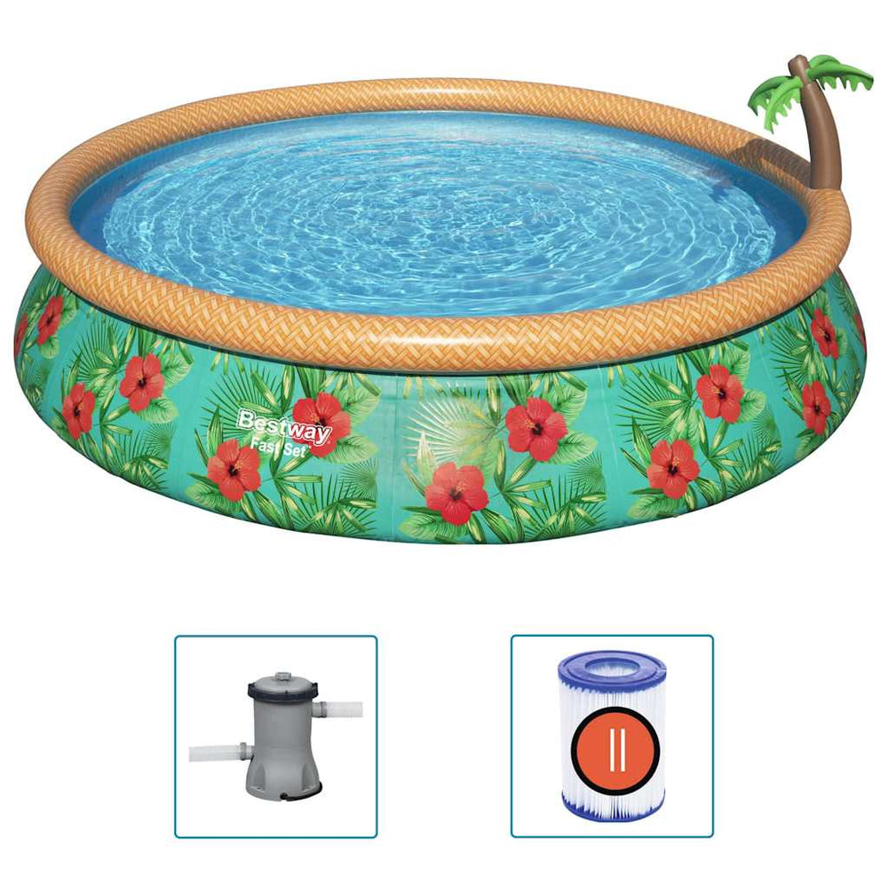 Bestway snelset zwembadset paradise palms opblaasbaar 457x84 cm