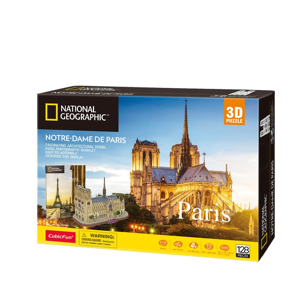 Kubieke leuke 3D-puzzel National Geographic Notre Dam Parijs