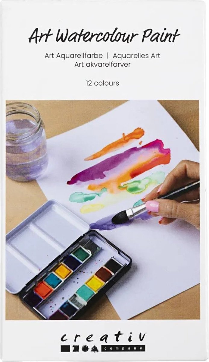 Creativ company https: www.cchobby.nl art-aquarelverf-pan-bloemen-en-landschappen-afm-10x15x20-mm-diverse-kleuren-12-kleur-1-stuk