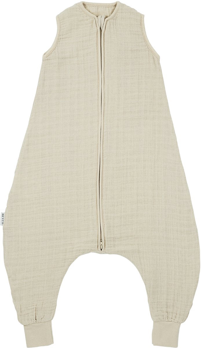 Meyco baby uni zomer slaapoverall jumper - 92 cm - pre-washed hydrofiel - soft sand