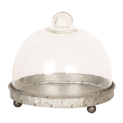 Clayre eef stolp 6gl2492 grijs transparant 16x15 cm