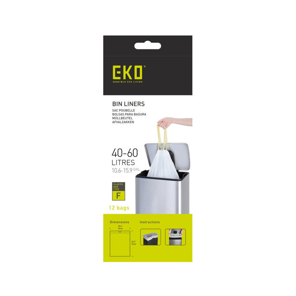 Eko afvalzakken 40-60 liter code f - rol 12 stuks