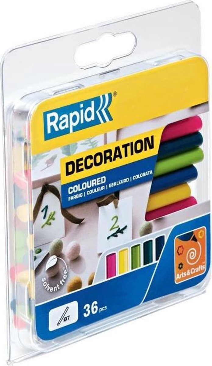 Rapid 5001426 lijmpatronen - modern gekleurd - 7x94mm (36st)