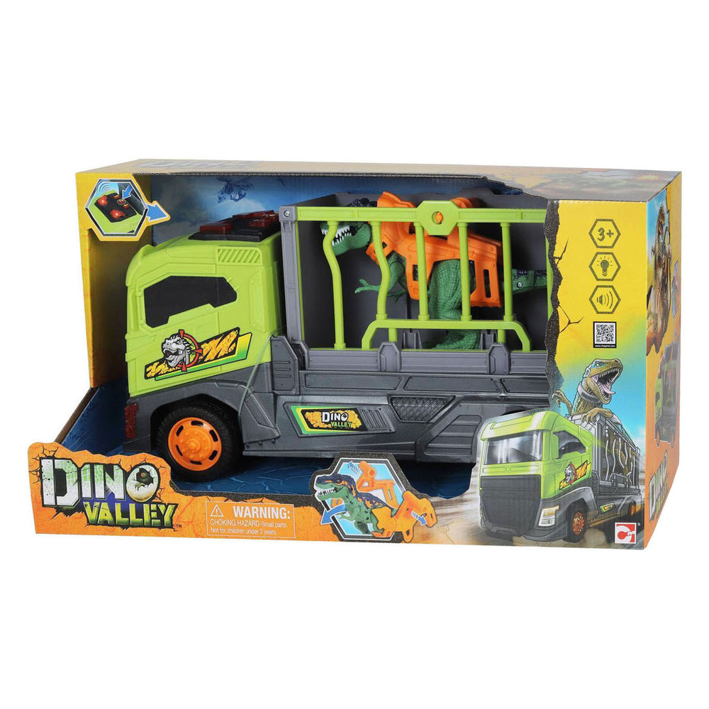 Abi dino valley transporttruck met kooi - 37cm