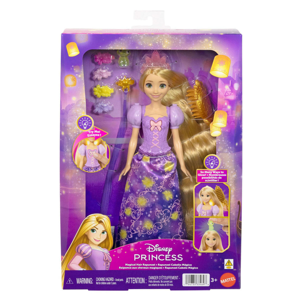 Mattel disney princess lichtgevend haar rapunzel modepop - magisch haar modepop speelgoed