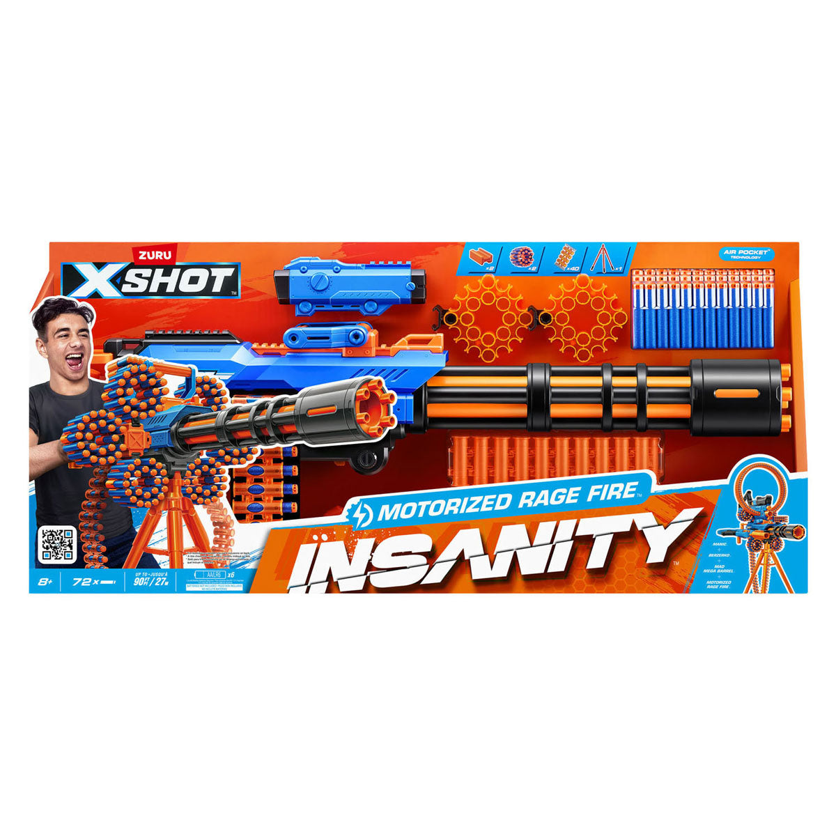 Xshot zuru x-shot insanity motorized rage fire blaster - 72 pijlen