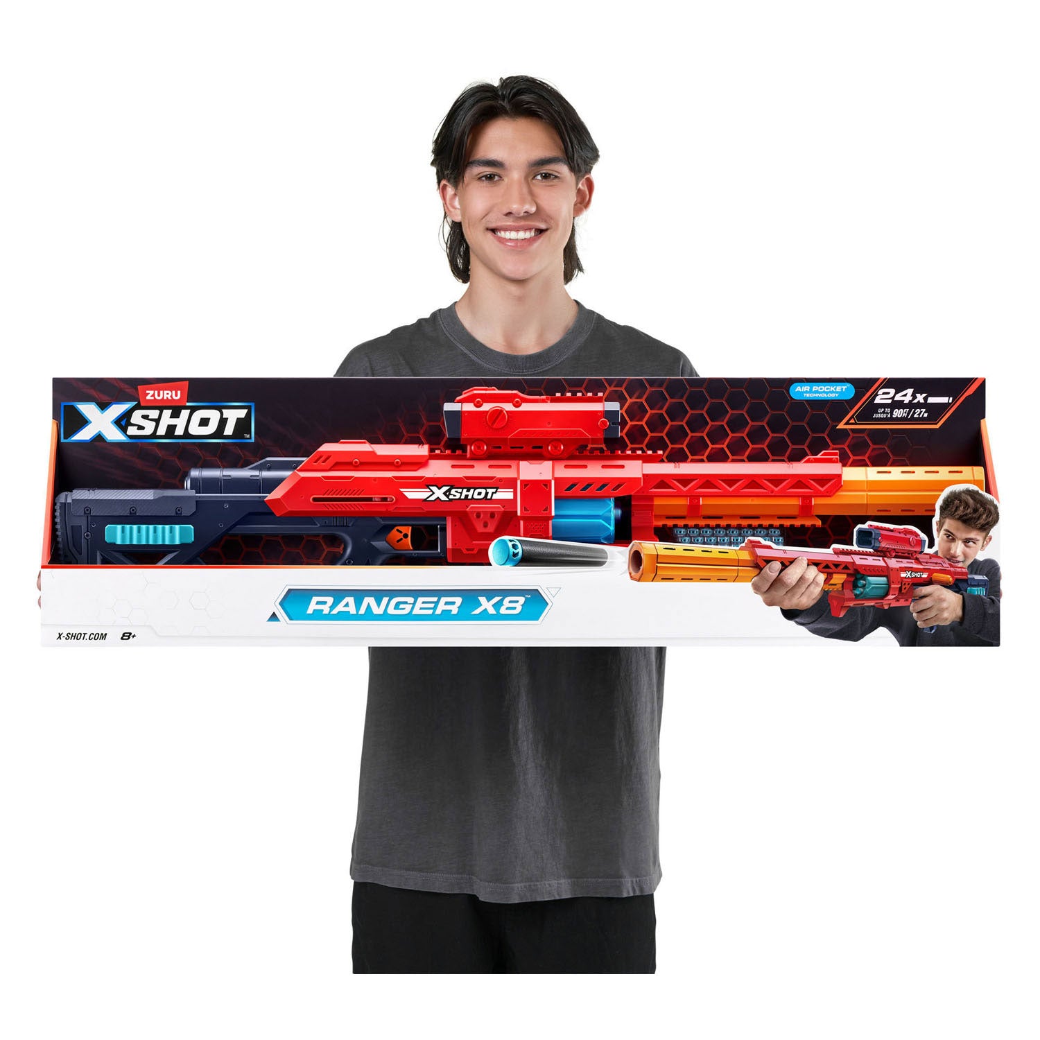 Zuru x-shot excel red range x8 blaster met 24 pijlen