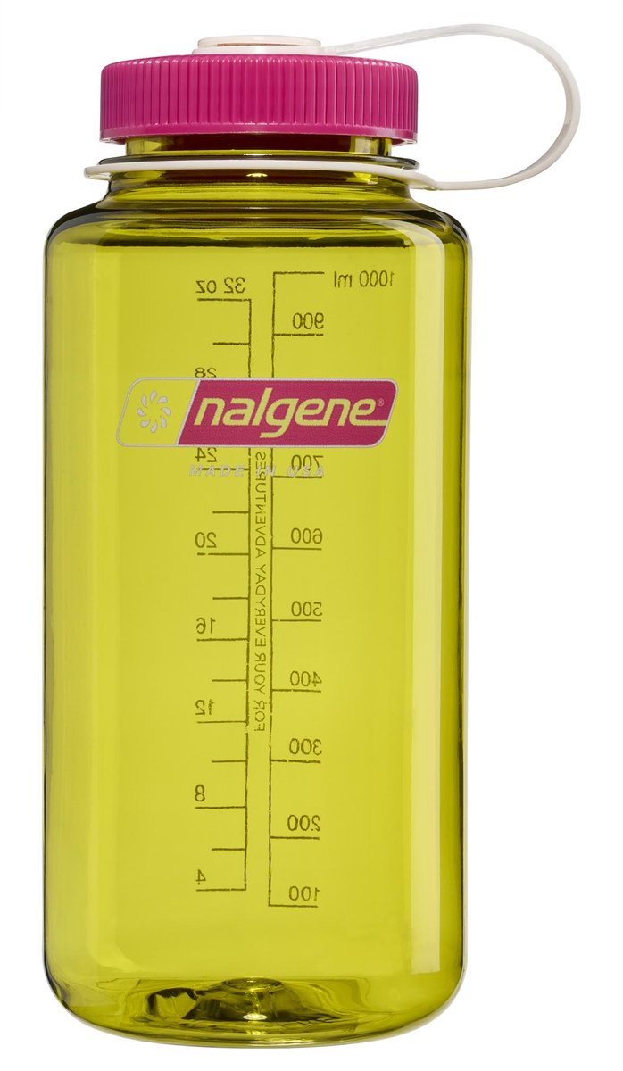 Nalgene - wide mouth bottle - drinkfles - waterfles - 1000ml - bpa free - sustain - endive w fuchsia purple nieuw
