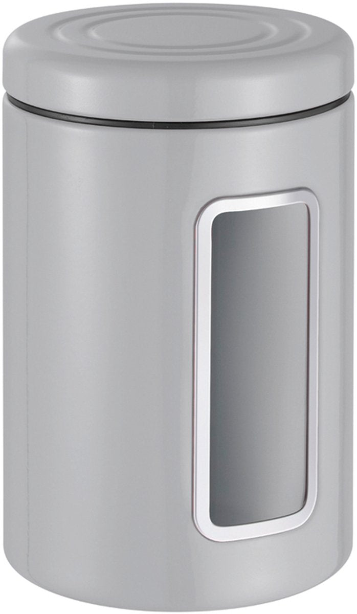 Wesco classic line voorraadbus met venster | 2 liter | metaal - grijs | voorraadpot
