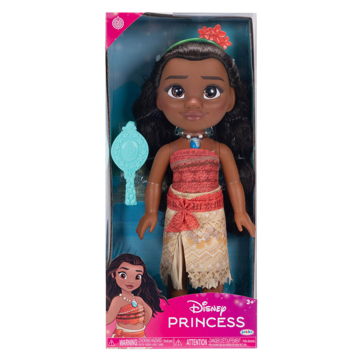 Jakks disney prinses vaiana pop – 35 cm – met bloemenclip