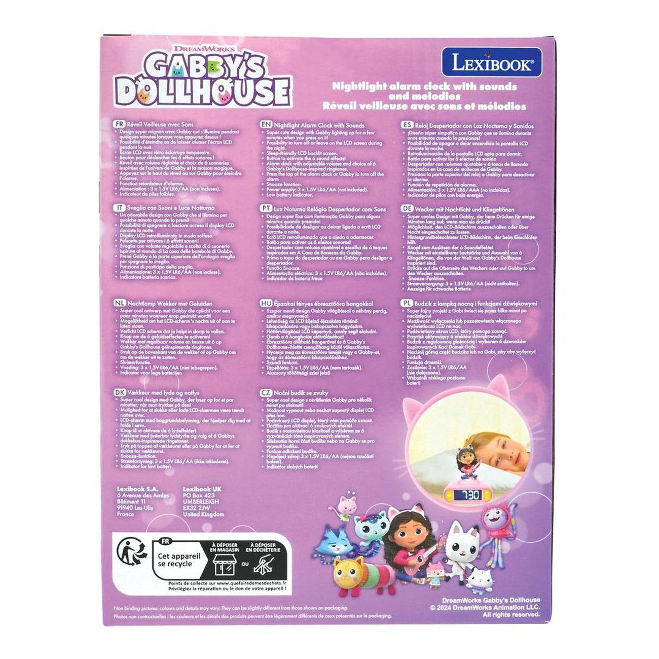 Gabby dollhouse 3d digitale alarmklok met licht en geluid