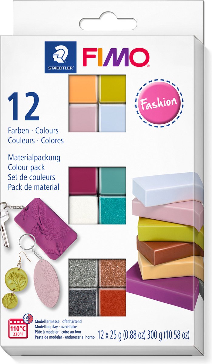Fimo soft - ovenhardende boetseerklei - colour pack - 12 fashion kleuren
