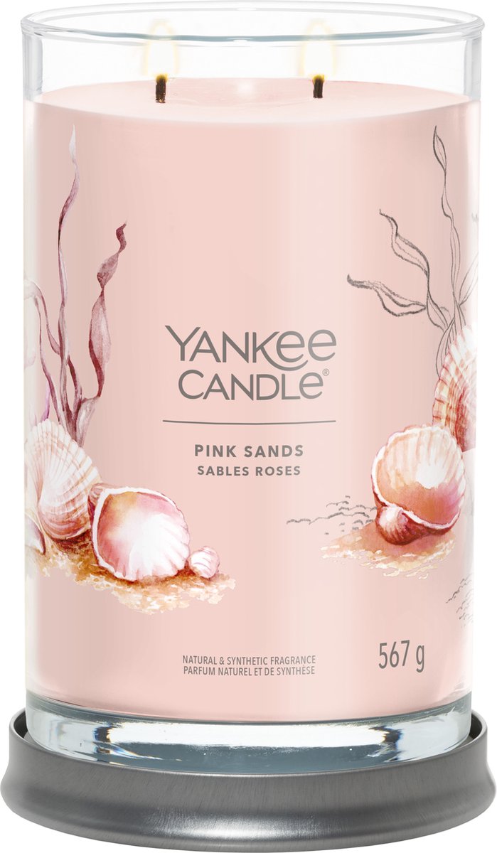 Yankee candle - pink sands large tumbler geurkaars - 100 branduren - twee lonten