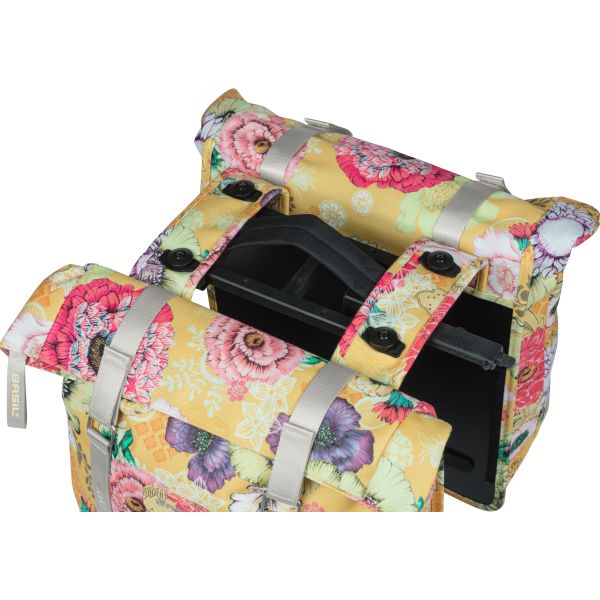 Basil Bloom Field dubbele fietstas, waterdicht, honinggeel, 35L