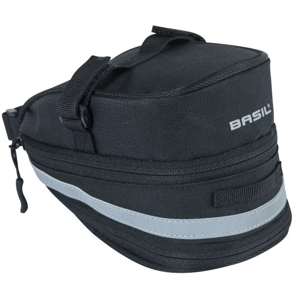 Basil Mada Zadeltas - Compact, zwart, 1L, klittenband, fietsaccessoire