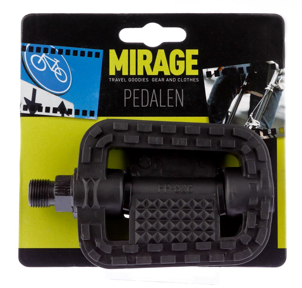 Mirage tour pédales plastique anti-dérapant noir blister 1500960