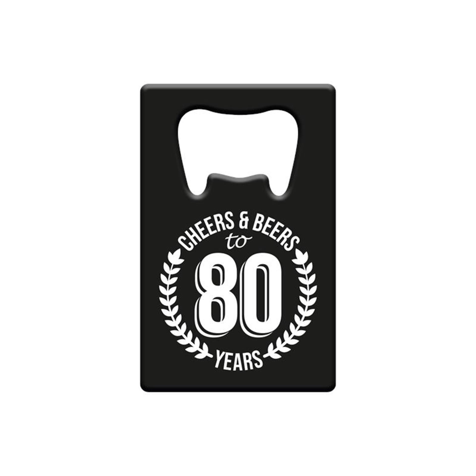 Paperdreams flesopener metaal - 80 jaar