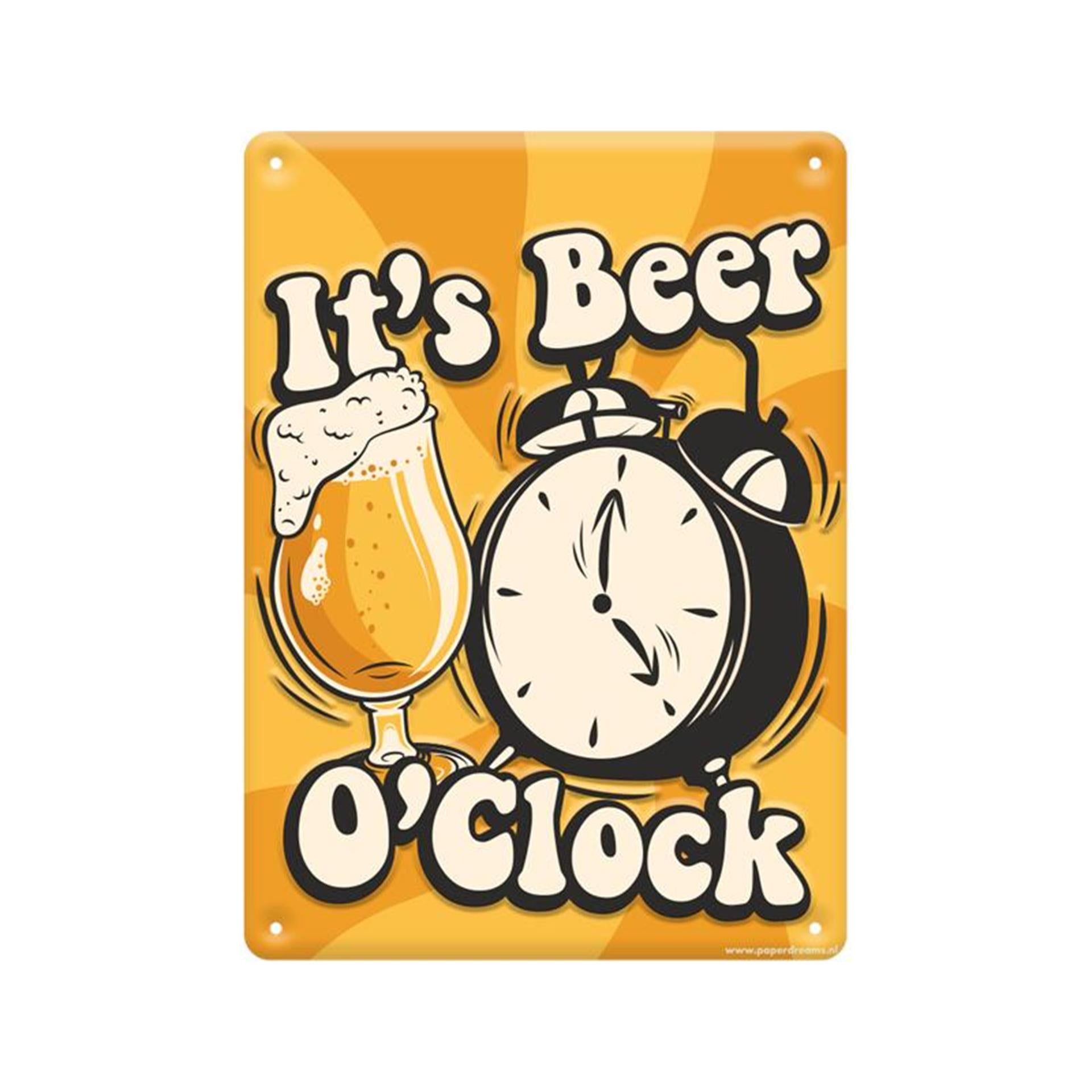 Paperdreams tekstbord metaal - beer o'clock