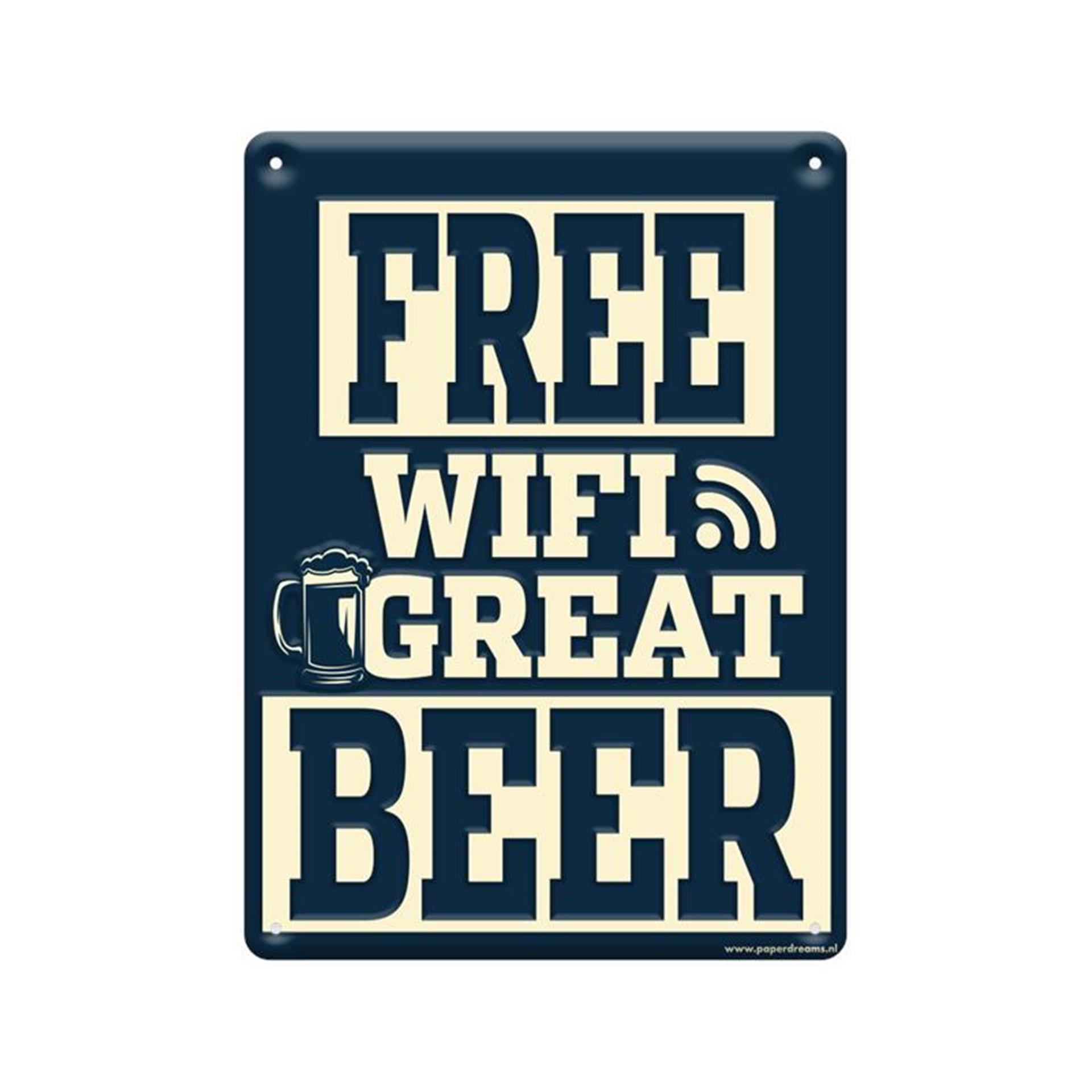 Paperdreams tekstbord metaal - free wifi