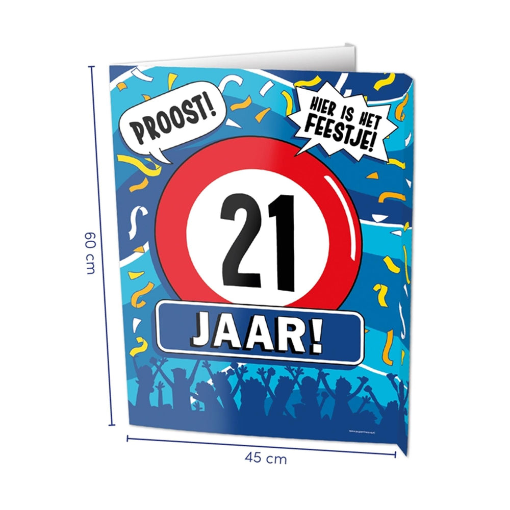 Paperdreams window signs - 21 jaar 60x45cm