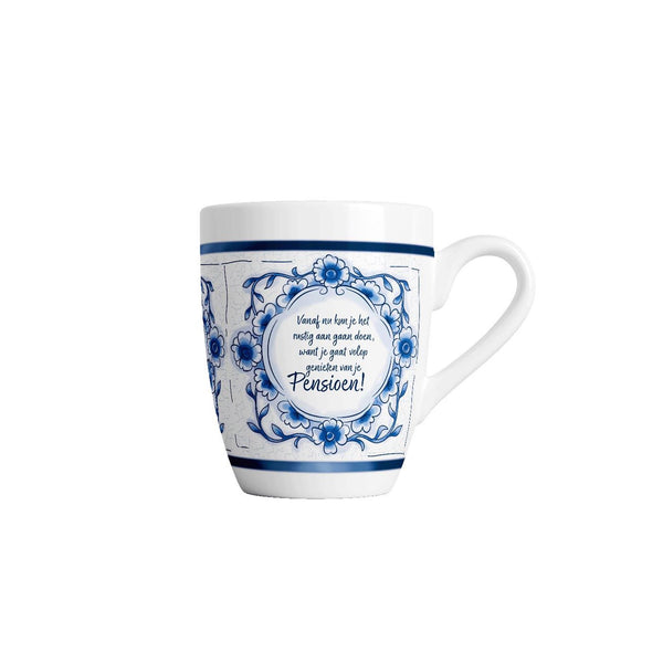 Paperdreams delfts blauwe mok - pensioen - keramiek 440ml