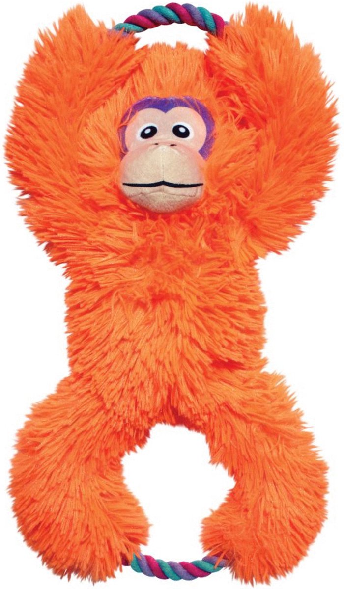 Kong tuggz aap hondenspeeltje pluche met touw | oranje