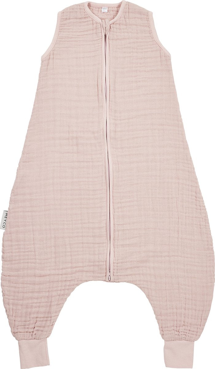 Meyco baby uni baby zomer slaapoverall jumper - pre-washed hydrofiel - soft pink - 104cm - 0.5 tog