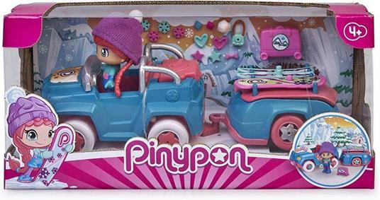 Famosa pinypon ski-jeep met trailer en figuur.