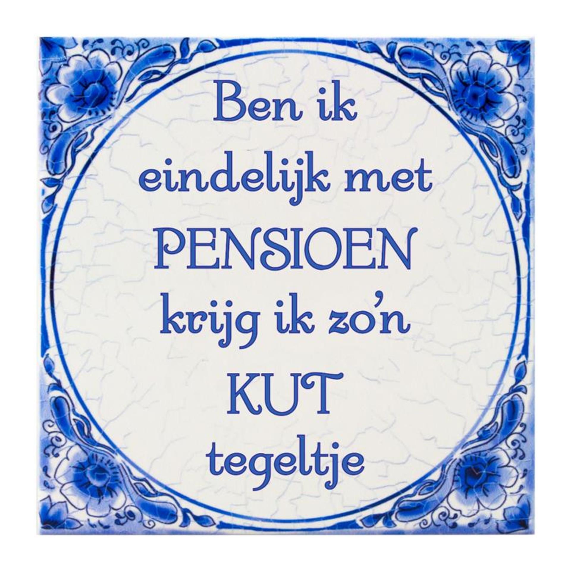 Paperdreams tegel delfts blauw - pensioen kut