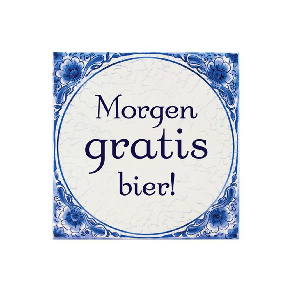 Paperdreams tegel delfts blauw - morgen gratis bier