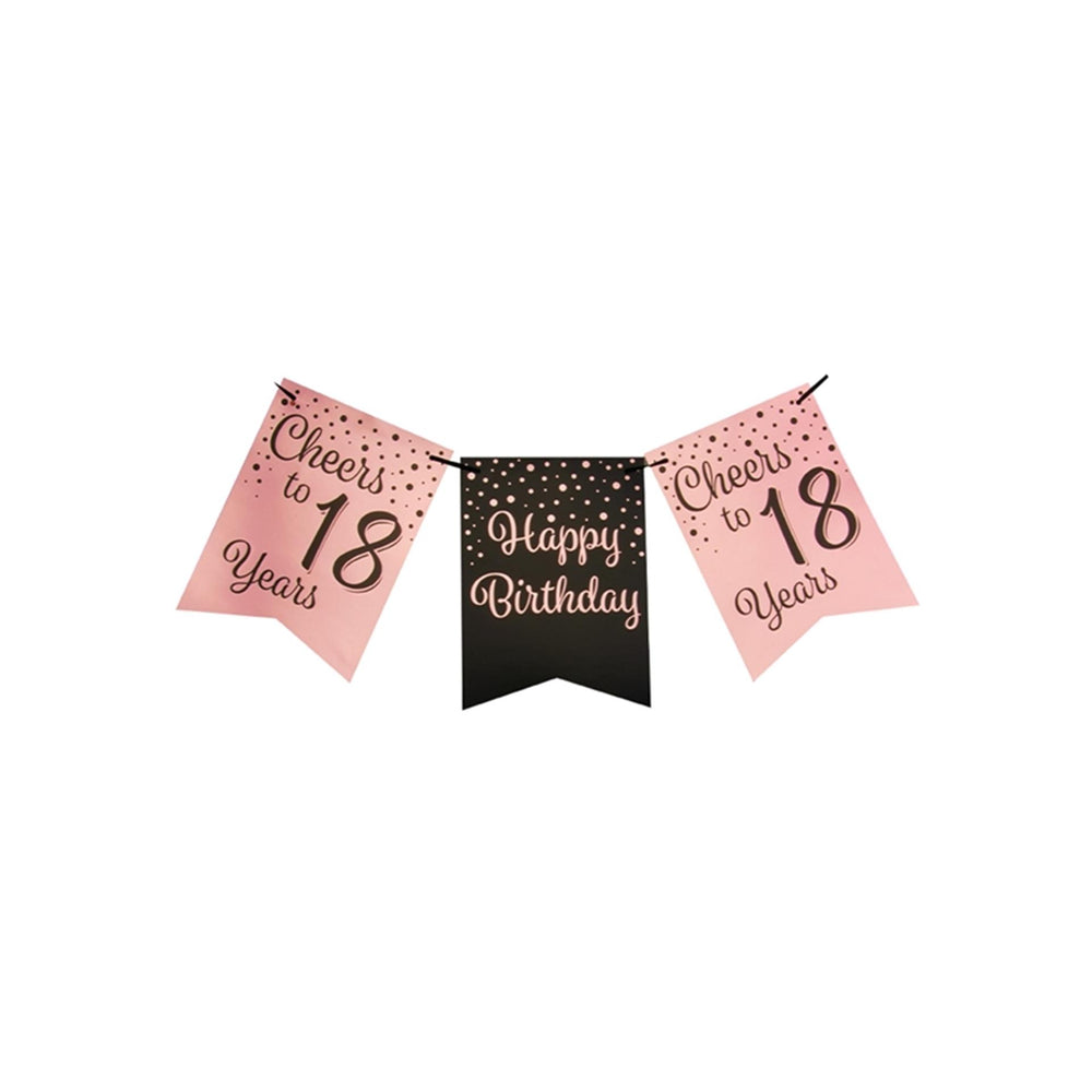 Paperdreams vlaggetjesslinger roze zwart - 18