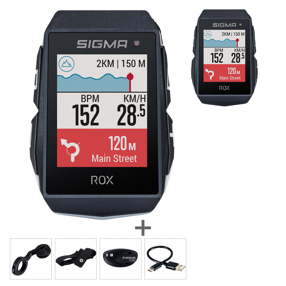 Sigma ROX 11.1 EVO GPS Blanc majordome HR, ceinture pectorale, USB-C