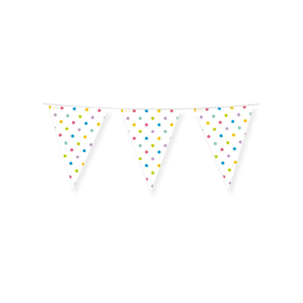 Paperdreams party vlags - party dots 4 meter pe polyetheen