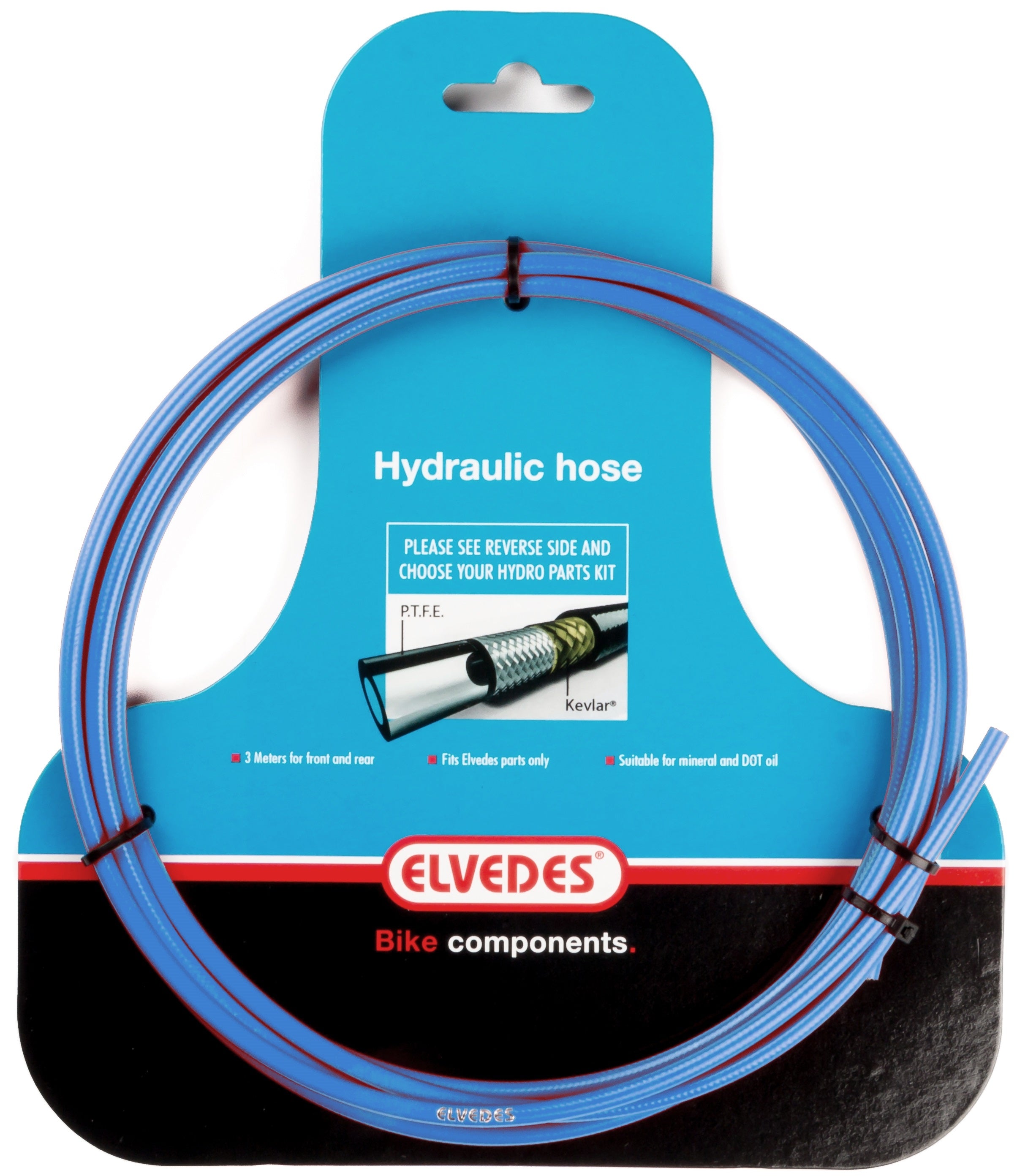 Elvedes Hydraulische leiding met PTFE voering en kevlar bescherming blauw (3 meter op kaart)
