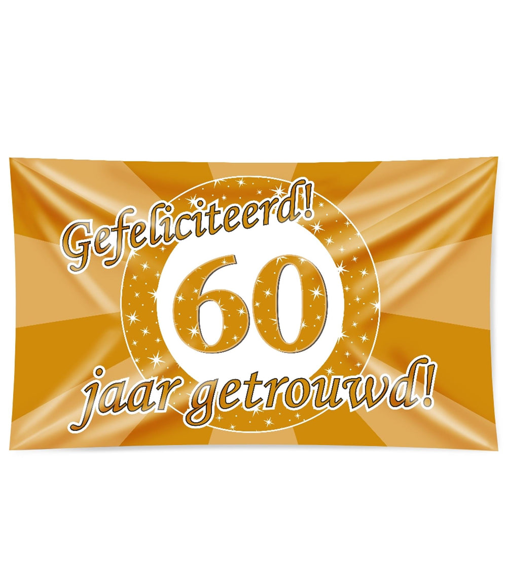 Paperdreams xxl gevel vlag - 60 jaar getrouwd