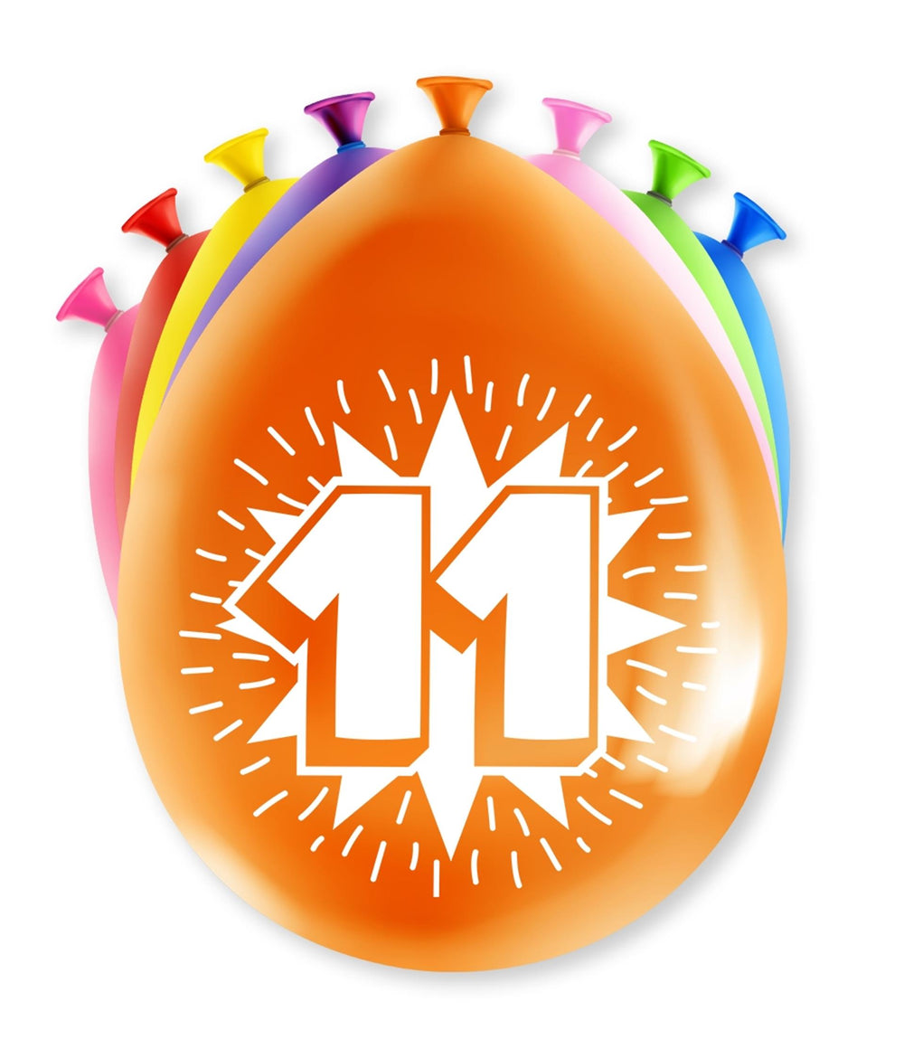 Paperdreams happy party ballon - 11 jaar 8 stuks