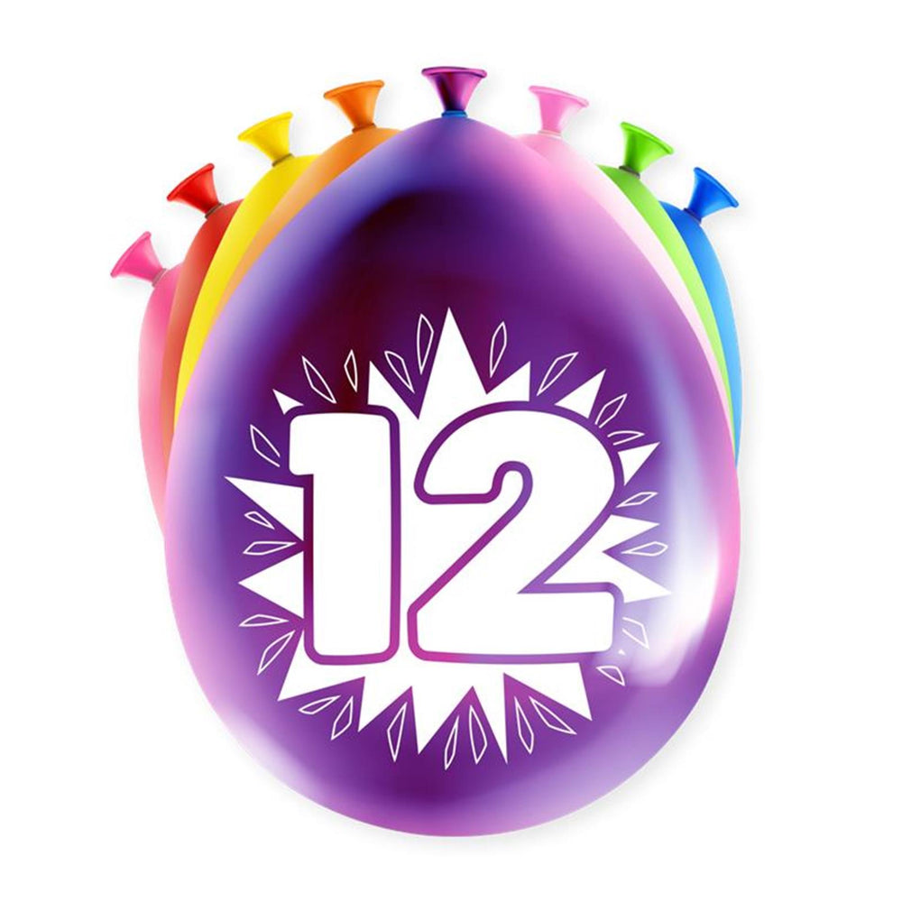 Paperdreams happy party ballon - 12 jaar 8 stuks
