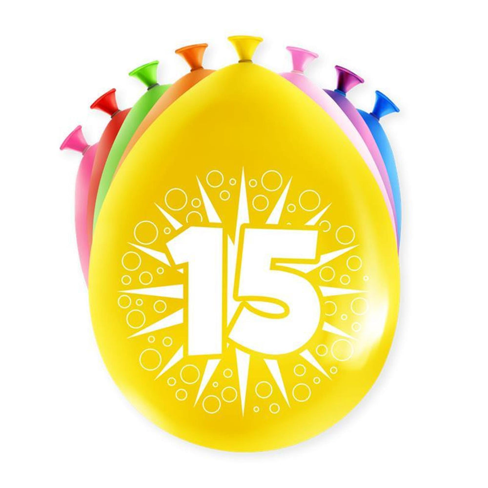 Paperdreams happy party ballon - 15 jaar 8 stuks