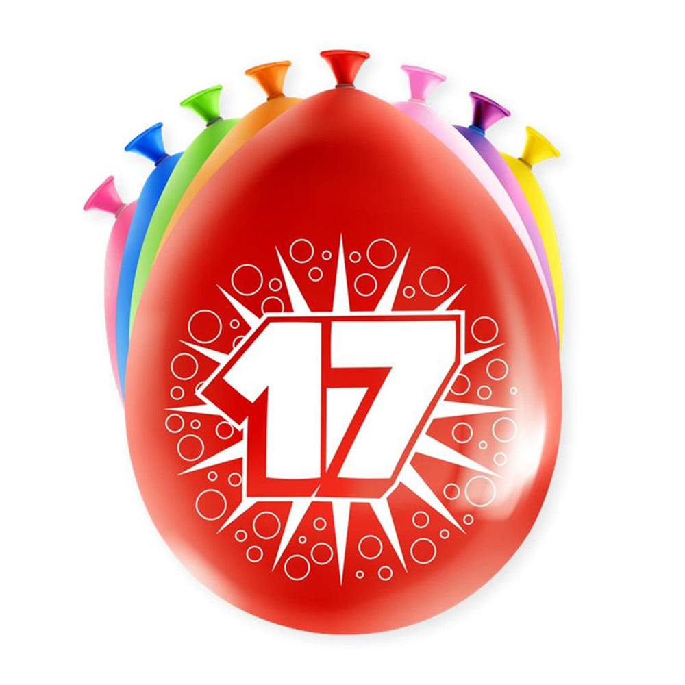 Paperdreams happy party ballon - 17 jaar8 stuks