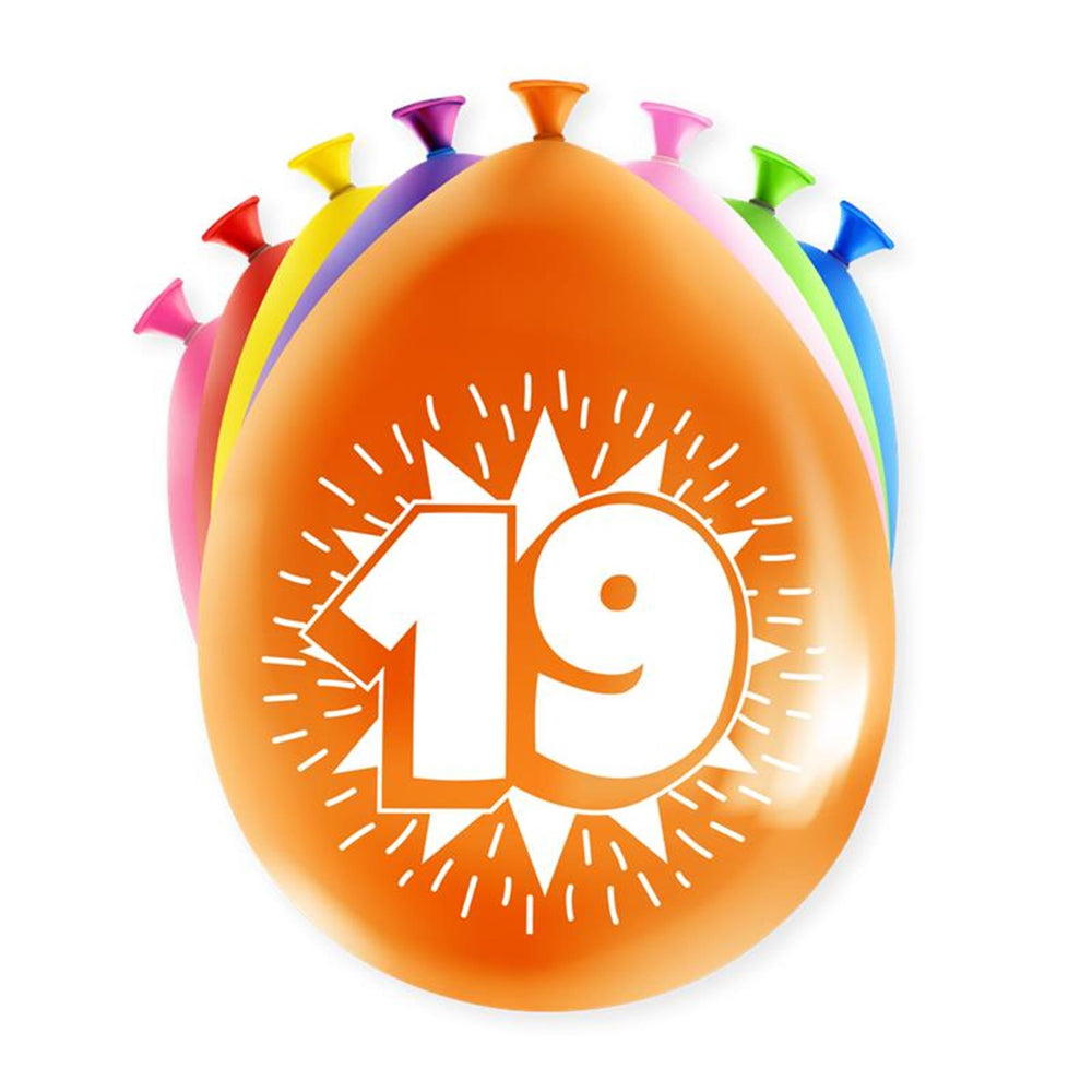 Paperdreams happy party ballon - 19 jaar 8 stuks